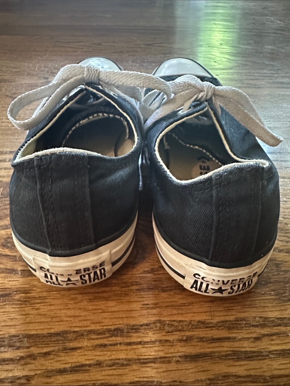 Converse Black Low Top Canvas Sneakers with White Laces - Picture 2 of 4